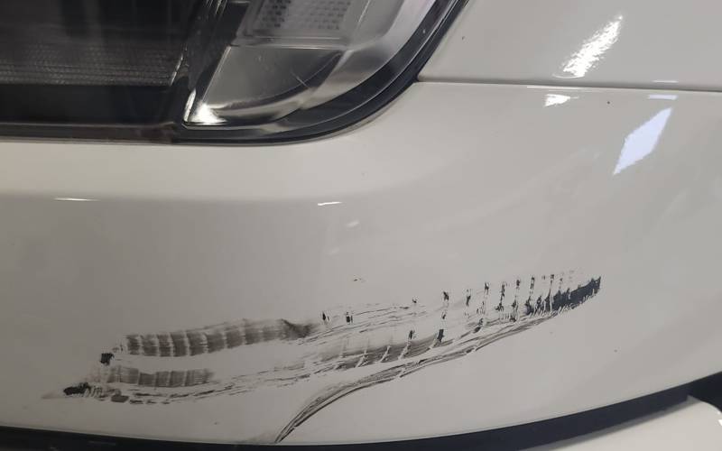 damaged front bumper