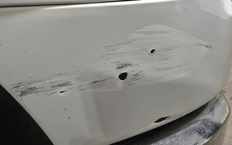 damaged rear bumper