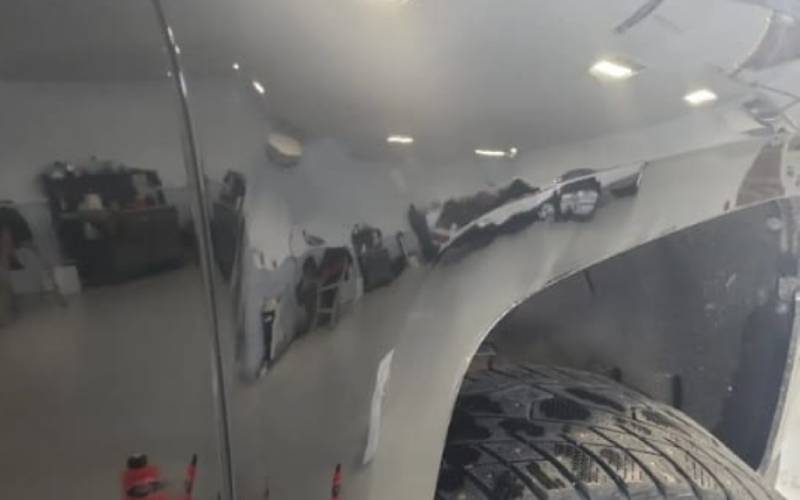 dented fender after repair