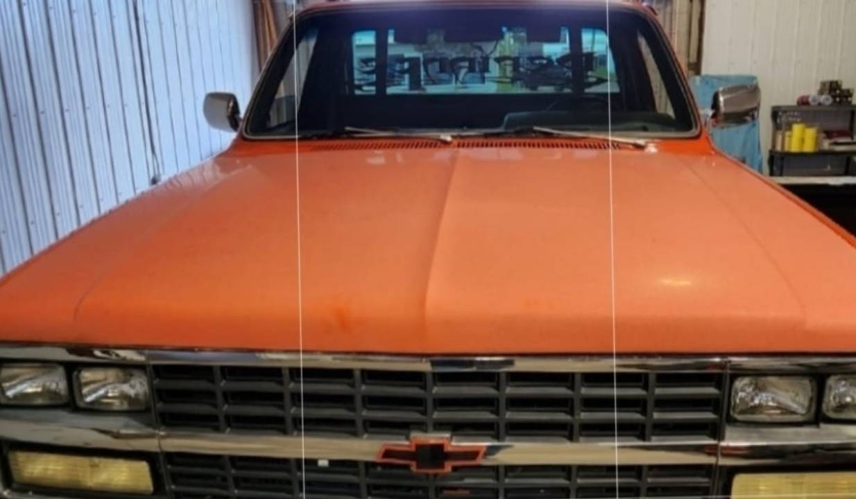 chevy truck with fading paint